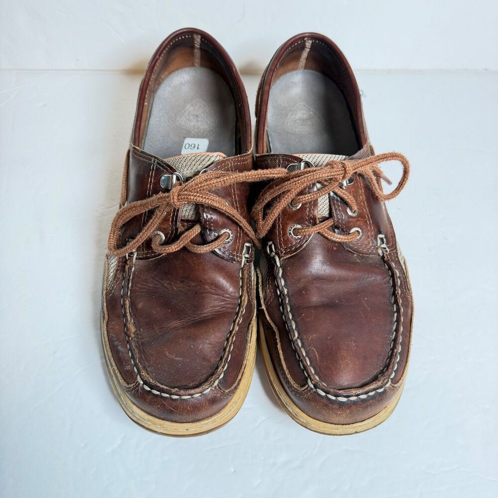 Sebago Clovehitch II Brown Leather Boat Deck Shoes Men's 9M Marine Grip 24367